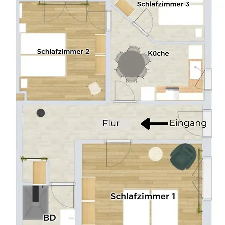 Διαμέρισμα 3 Bedroom Im Haus Frey, Parkplatz, Auch Einzelbetten *